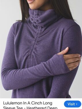 lululemon athletica Heathered Deep Purple Cowl Turtleneck Sweater